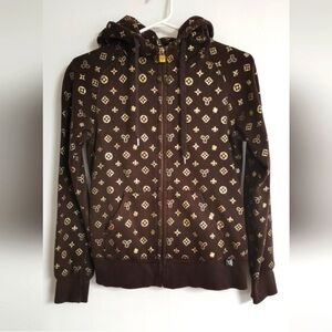 Brown Aritzia Zip Up Hoodie Jacket